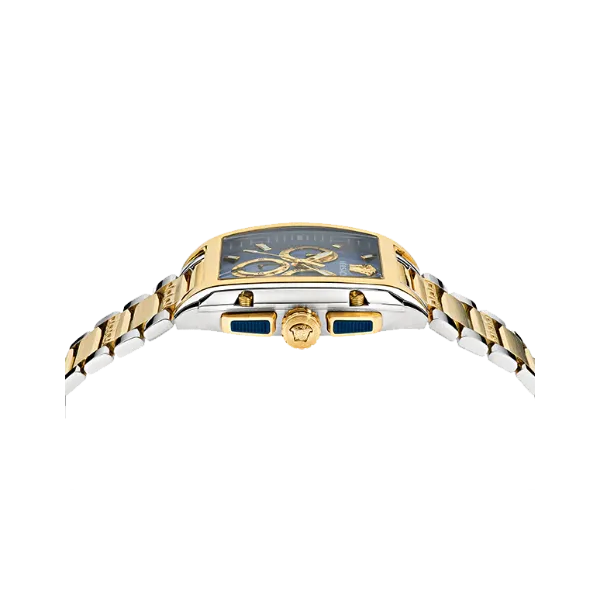 Versace Dominus Two-tone Stainless Steel Blue Dial Chronograph Quartz Watch for Gents - VE6H00723