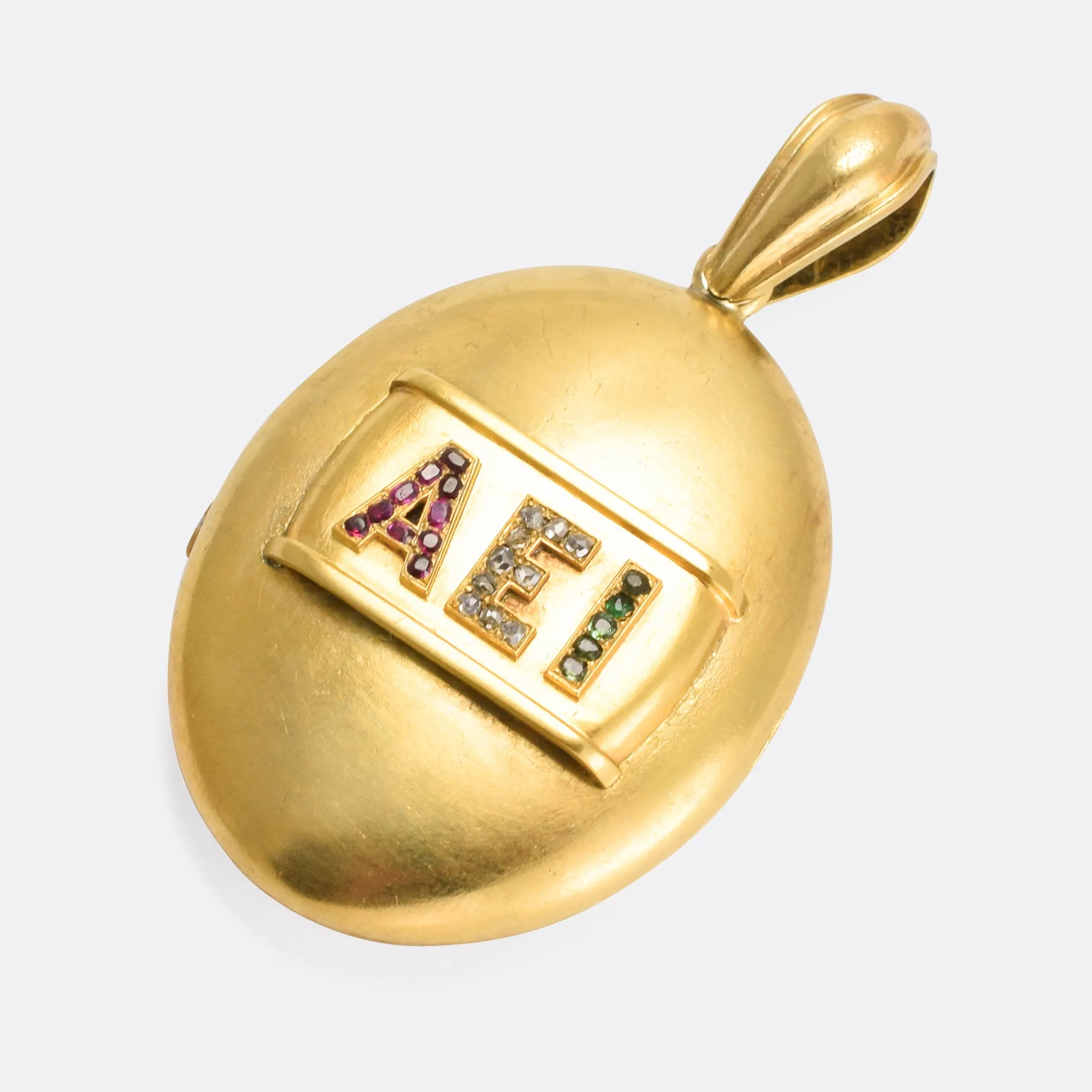 Victorian 18k Gold "AEI" Oval Locket