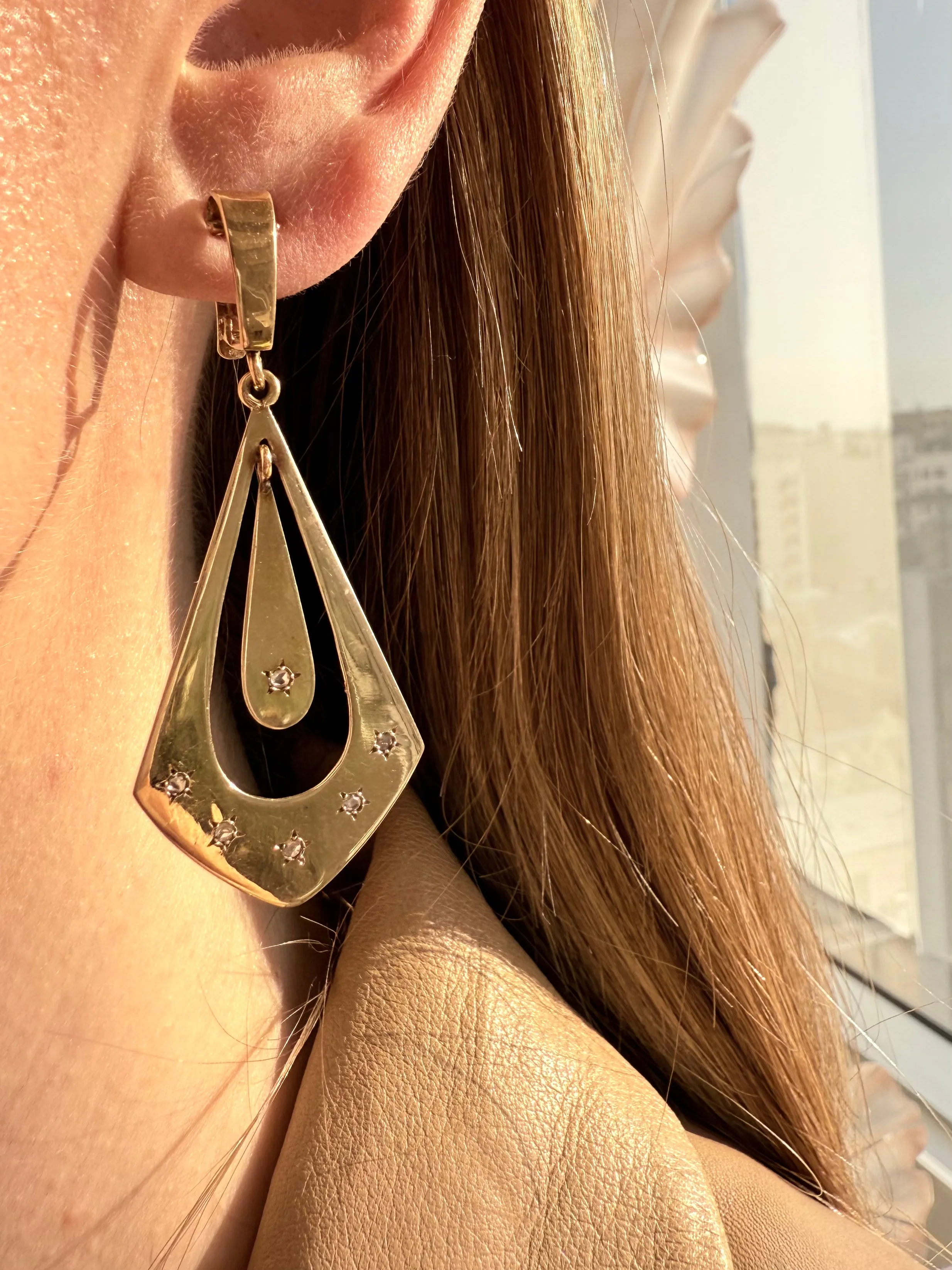 Victorian Diamond Earrings, 14k