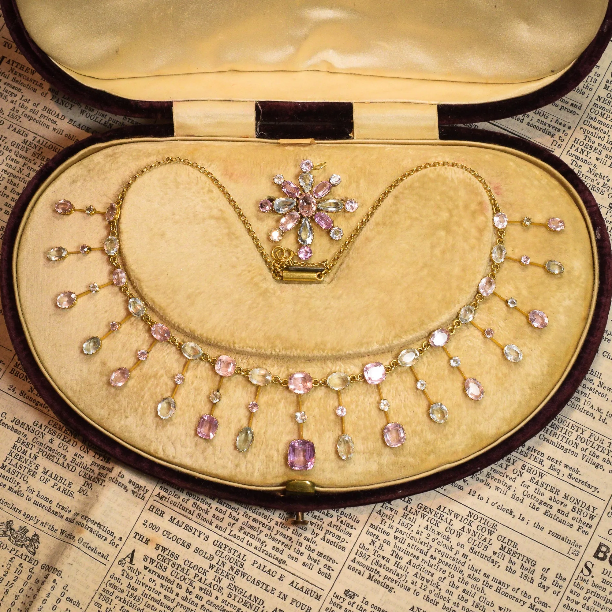 Victorian Imperial Topaz Collar & Pendant Set