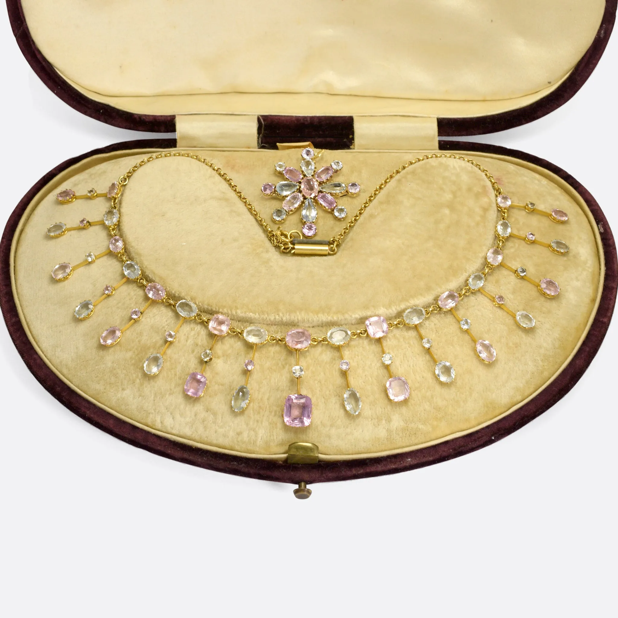 Victorian Imperial Topaz Collar & Pendant Set