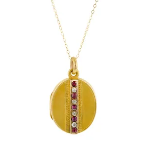 Victorian Ruby & Diamond Locket