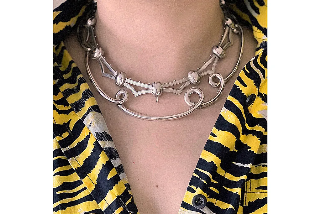 Victorian Sterling Silver Collar Necklace