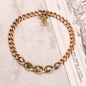 Victorian Turquoise Curb-Link Bracelet