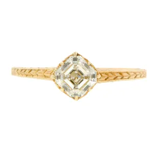 Vintage Assher Cut Engagement Ring, 0.76ct