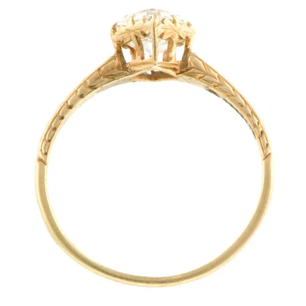Vintage Assher Cut Engagement Ring, 0.76ct