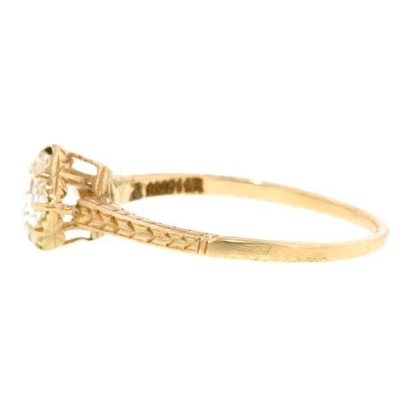 Vintage Assher Cut Engagement Ring, 0.76ct