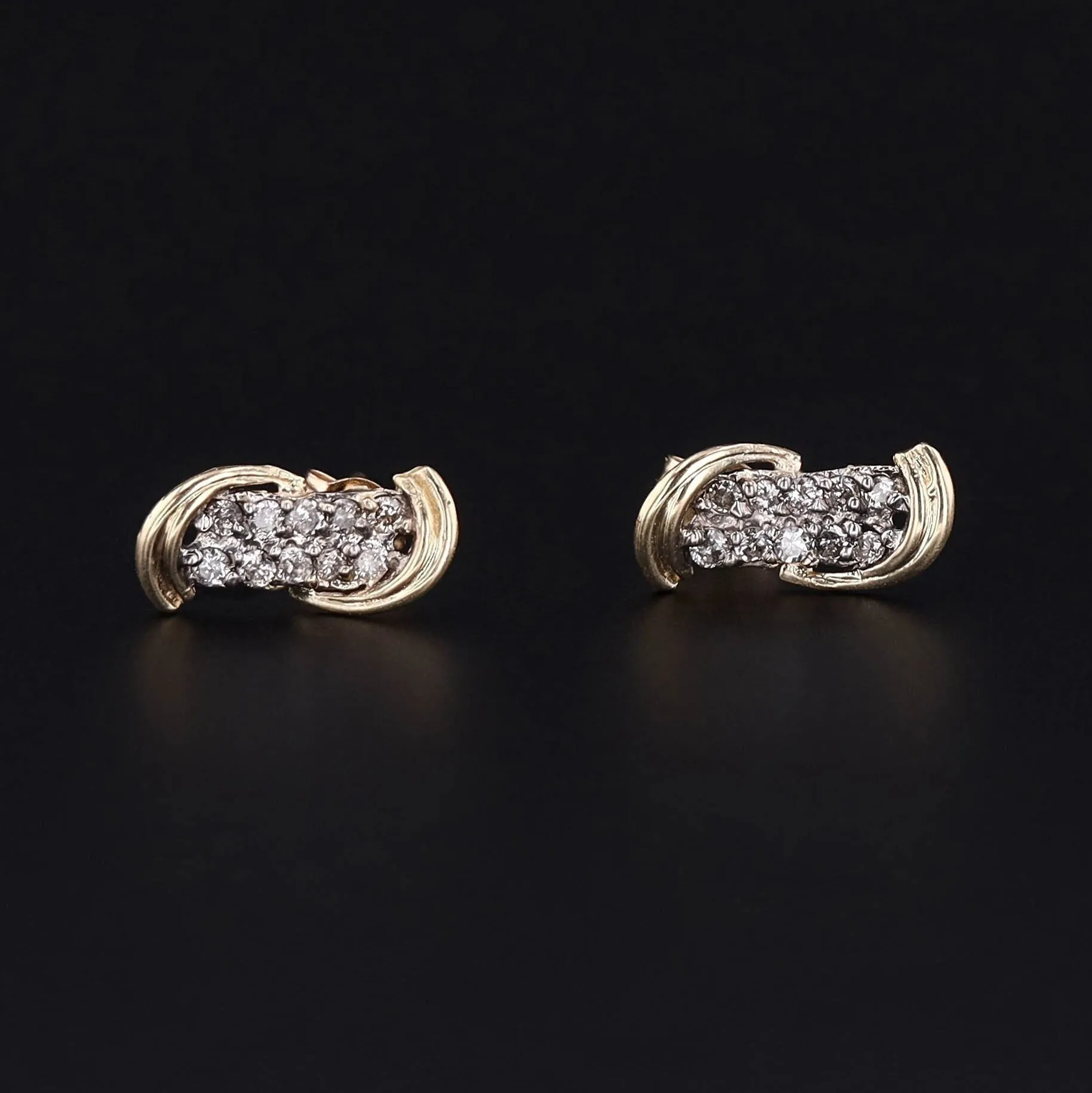Vintage Diamond Earrings of 14k Gold