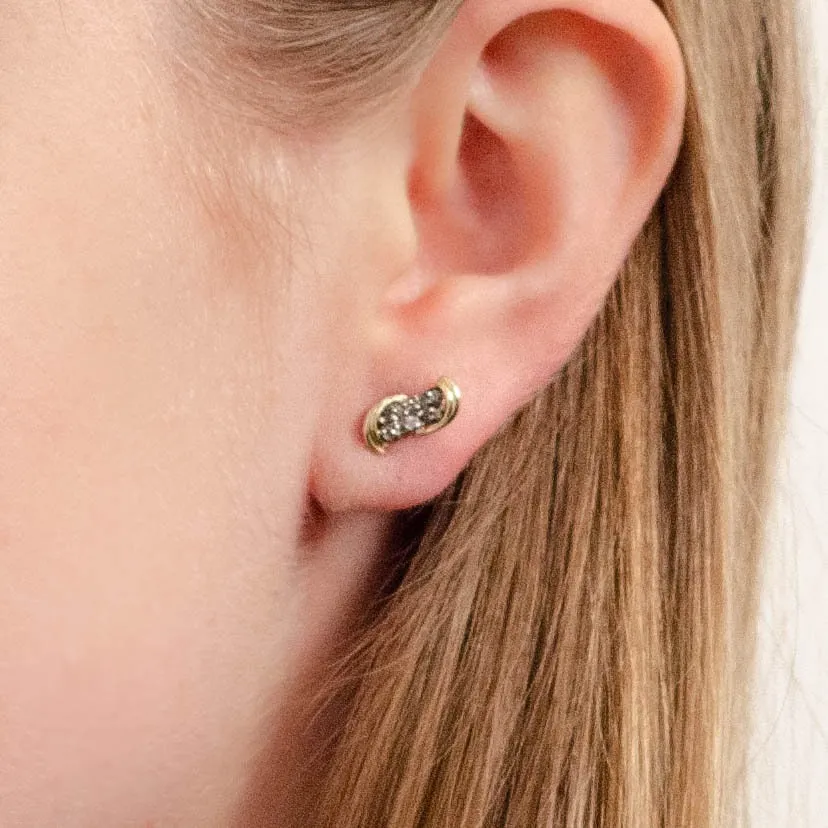 Vintage Diamond Earrings of 14k Gold