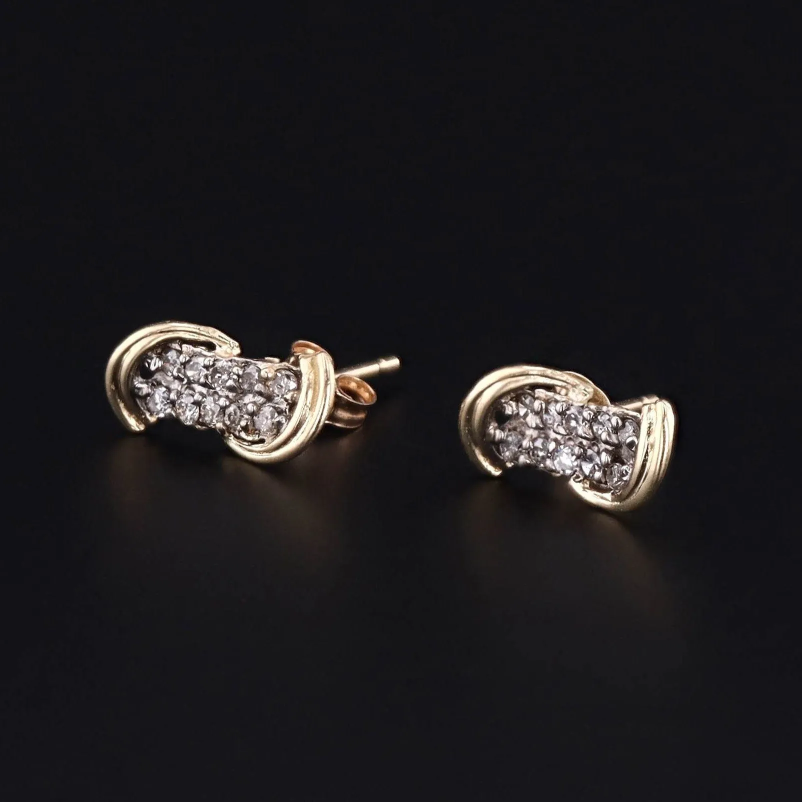 Vintage Diamond Earrings of 14k Gold