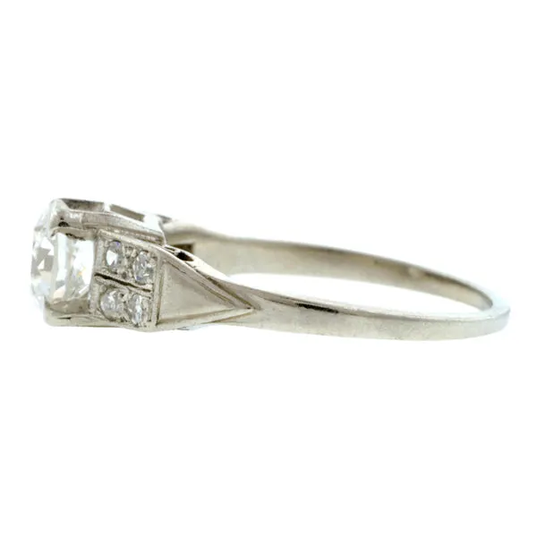 Vintage Diamond Engagment Ring Old Euro 0.83ct