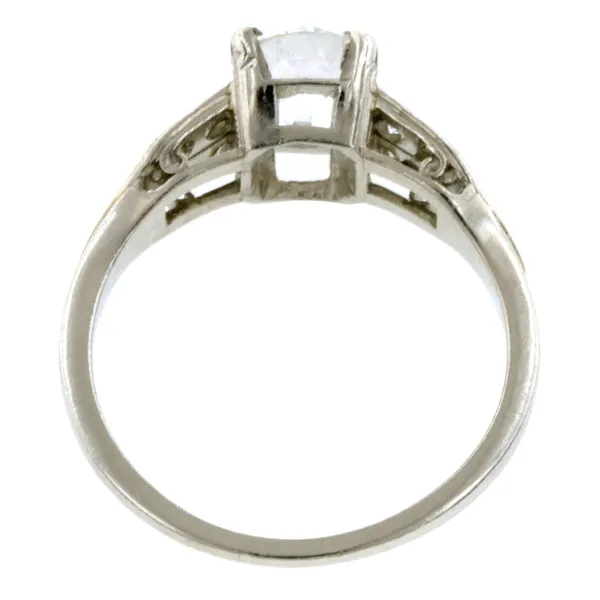 Vintage Diamond Engagment Ring Old Euro 0.83ct