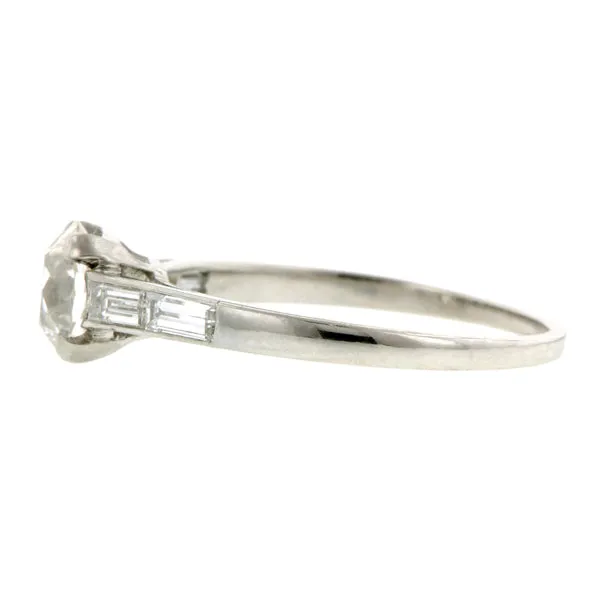 Vintage Engagement Ring, Old Euro 0.95ct