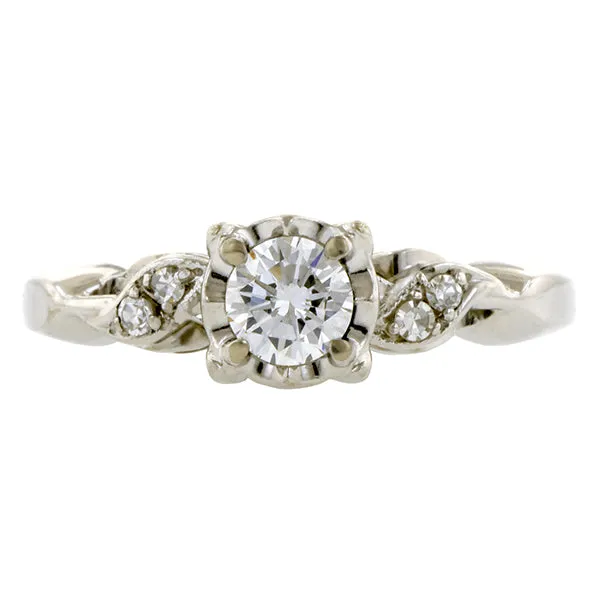 Vintage Engagement Ring, RBC 0.30ct
