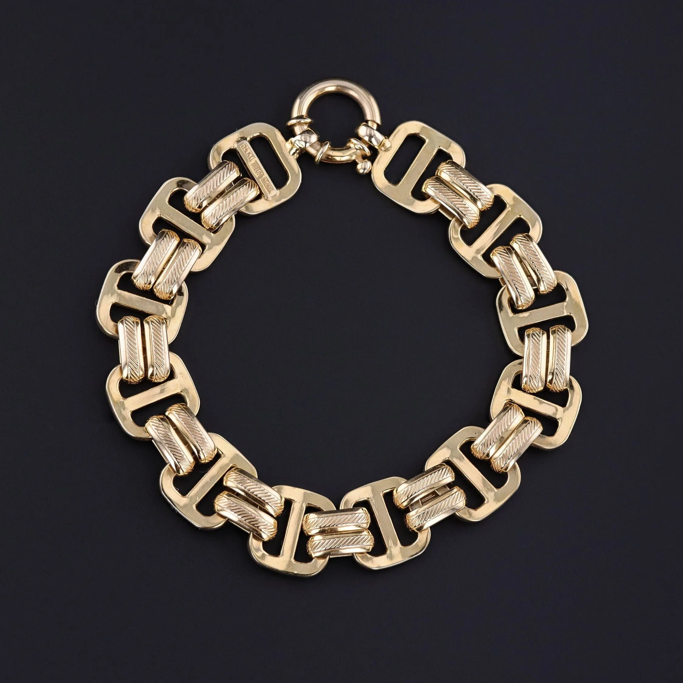 Vintage Link Bracelet of 14k Gold
