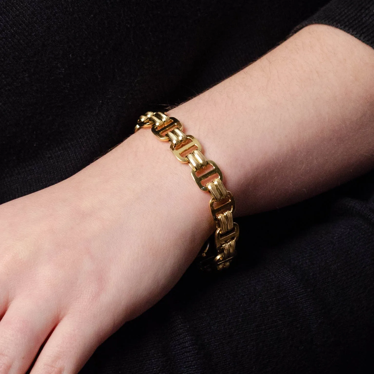 Vintage Link Bracelet of 14k Gold