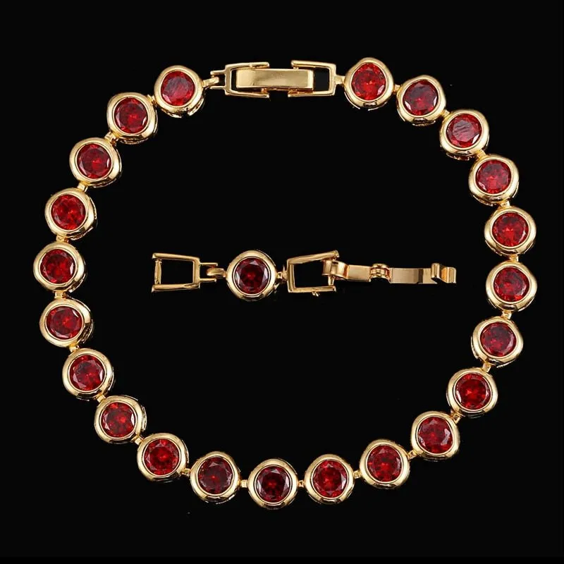 Vintage Purple Amethyst Gemstones Bracelets Gold for Women Jewelry