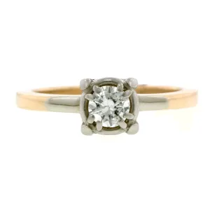 Vintage Solitaire Engagement Ring, RBC 0.25ct