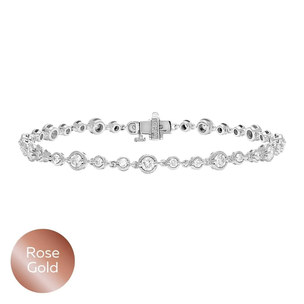 Vintage Style Diamond Tennis Bracelet