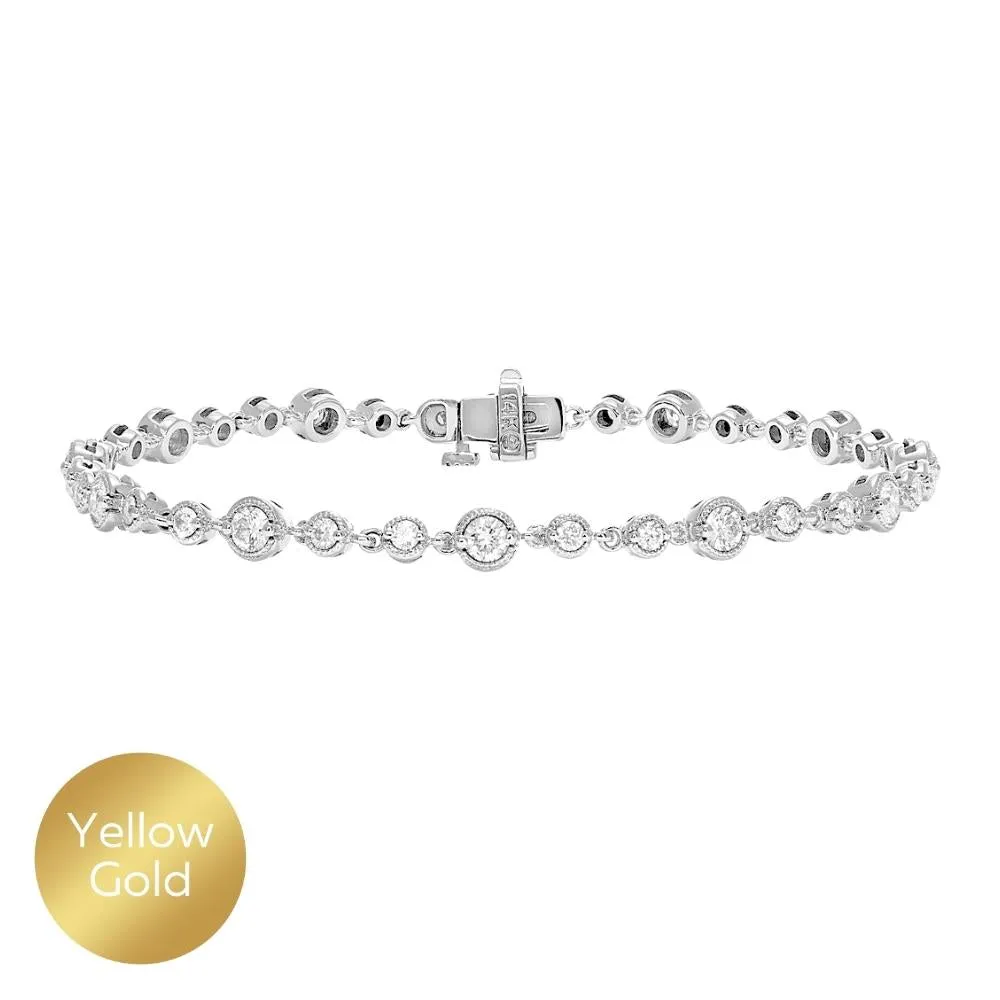 Vintage Style Diamond Tennis Bracelet