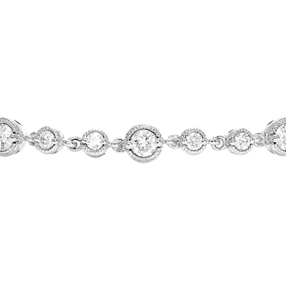 Vintage Style Diamond Tennis Bracelet