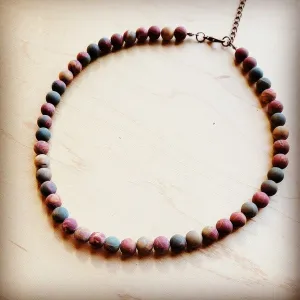 Wanderlust Picasso Jasper 15" Collar Length Beaded Necklace