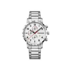 Wenger Attitude Chrono 44  Silver Dial Steel bracelet Men's Watch