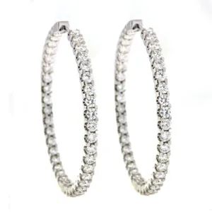 White Gold Diamond Hoop Earrings