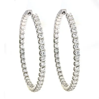 White Gold Diamond Hoop Earrings
