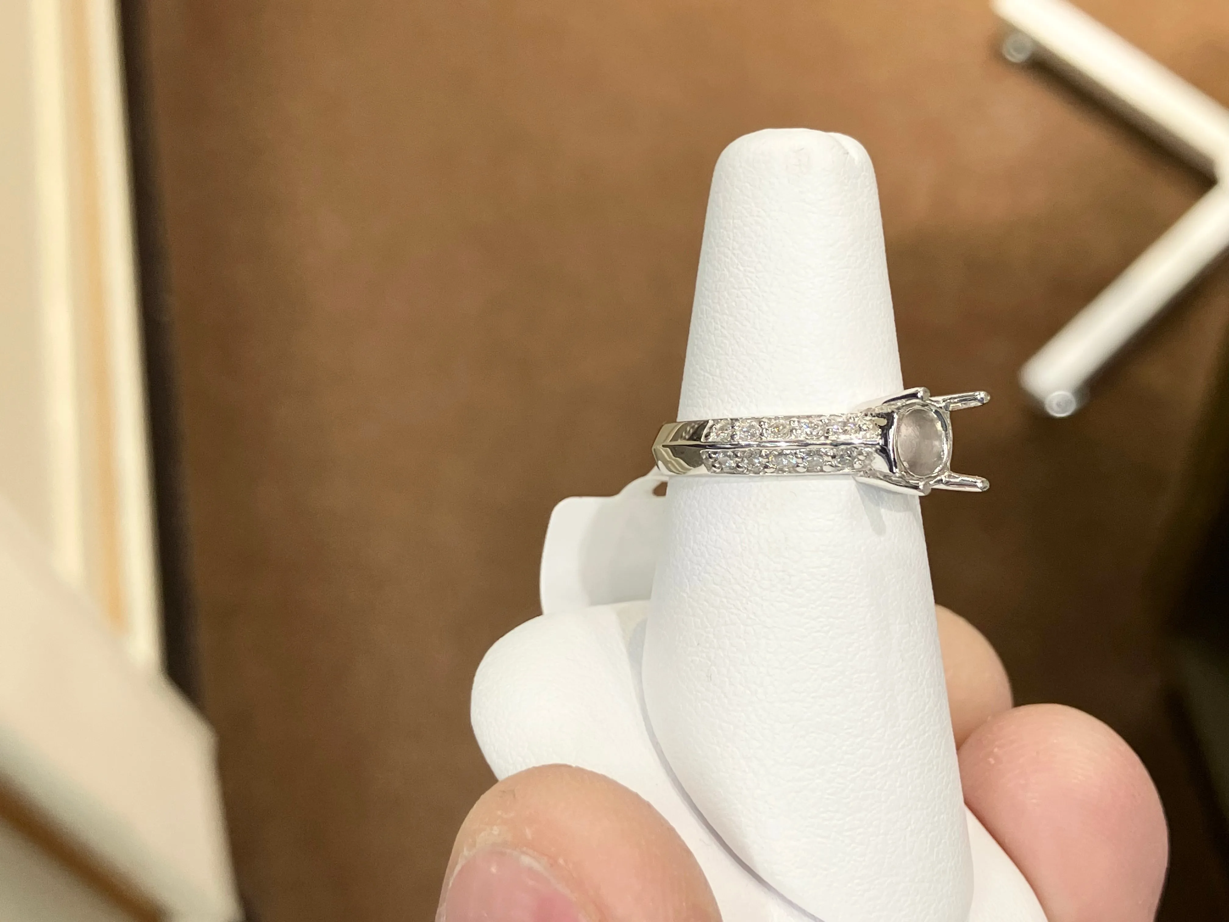 White Gold Diamond Ring Mounting 0.50 Carats