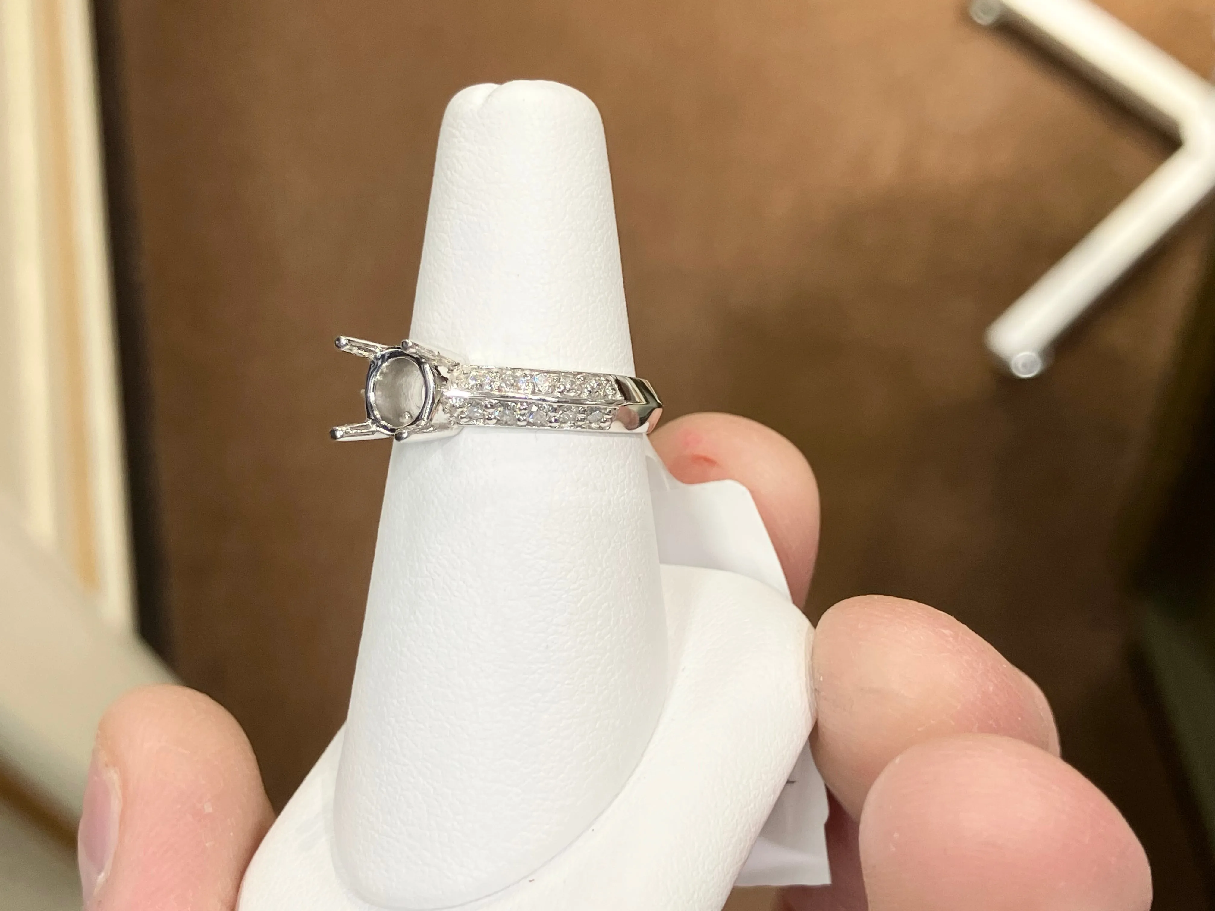 White Gold Diamond Ring Mounting 0.50 Carats