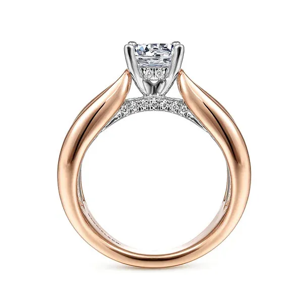 Wide Bow Shaped Diamond Engagement Ring Mounting