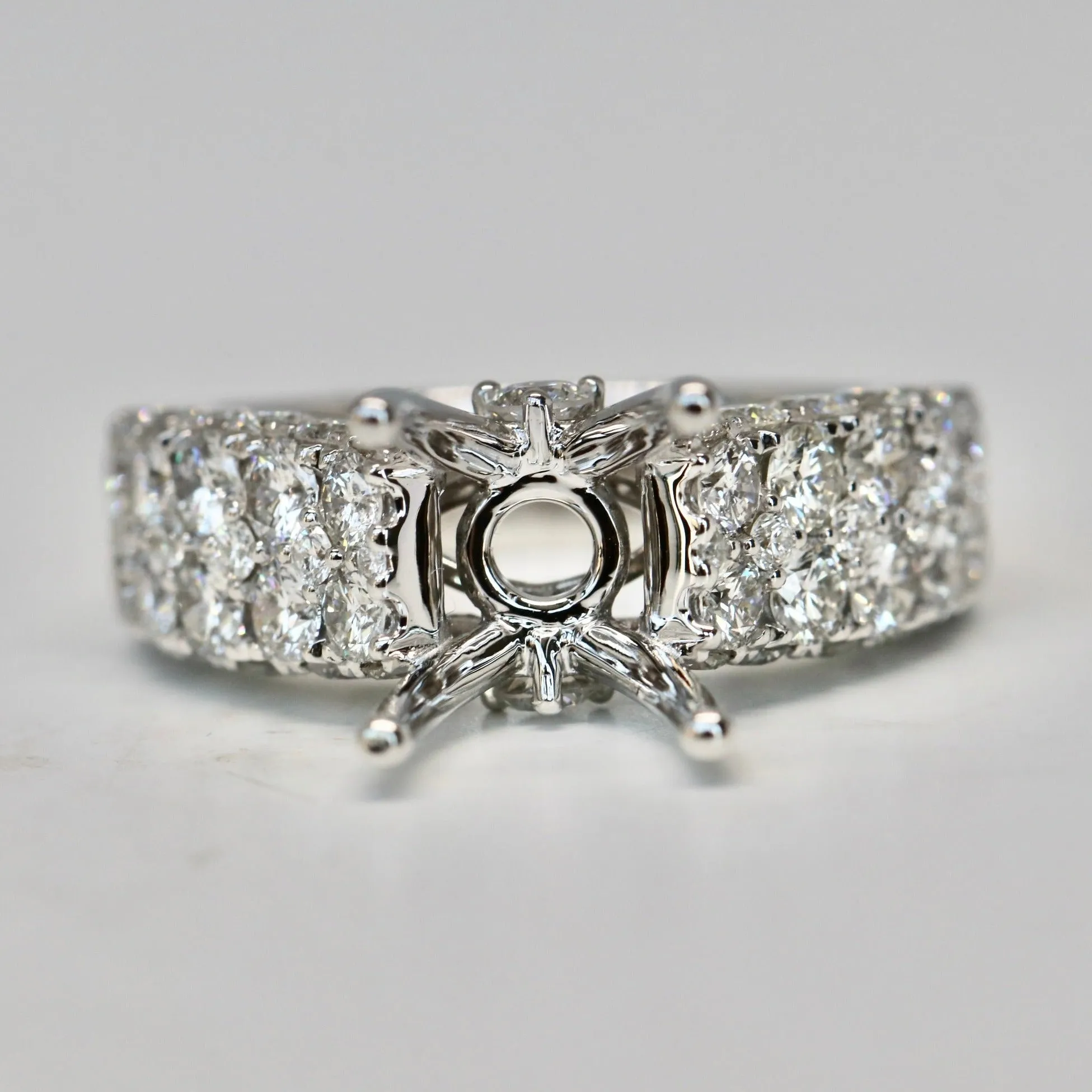 Wide Diamond All Around Diamond Engagement Ring