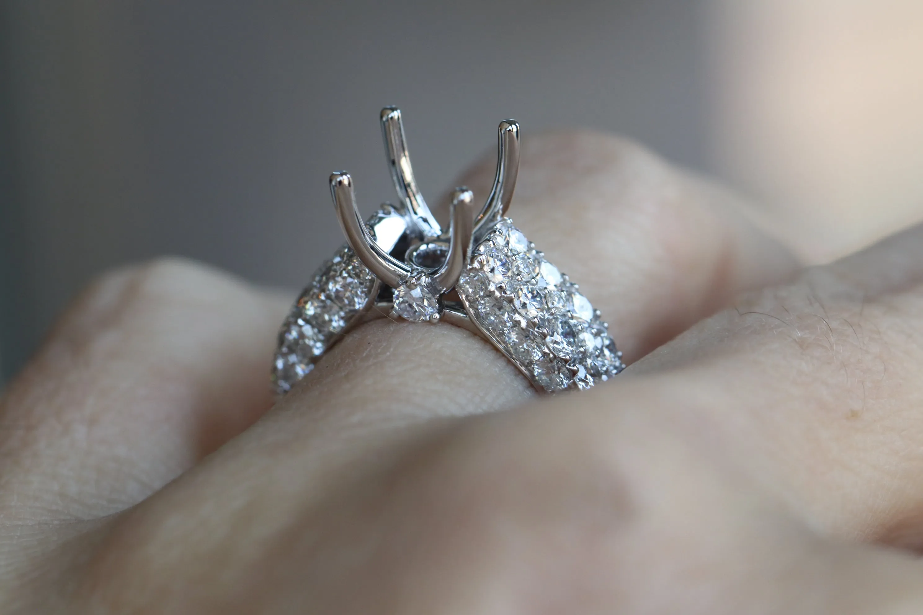 Wide Diamond All Around Diamond Engagement Ring