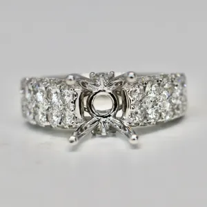 Wide Diamond All Around Diamond Engagement Ring