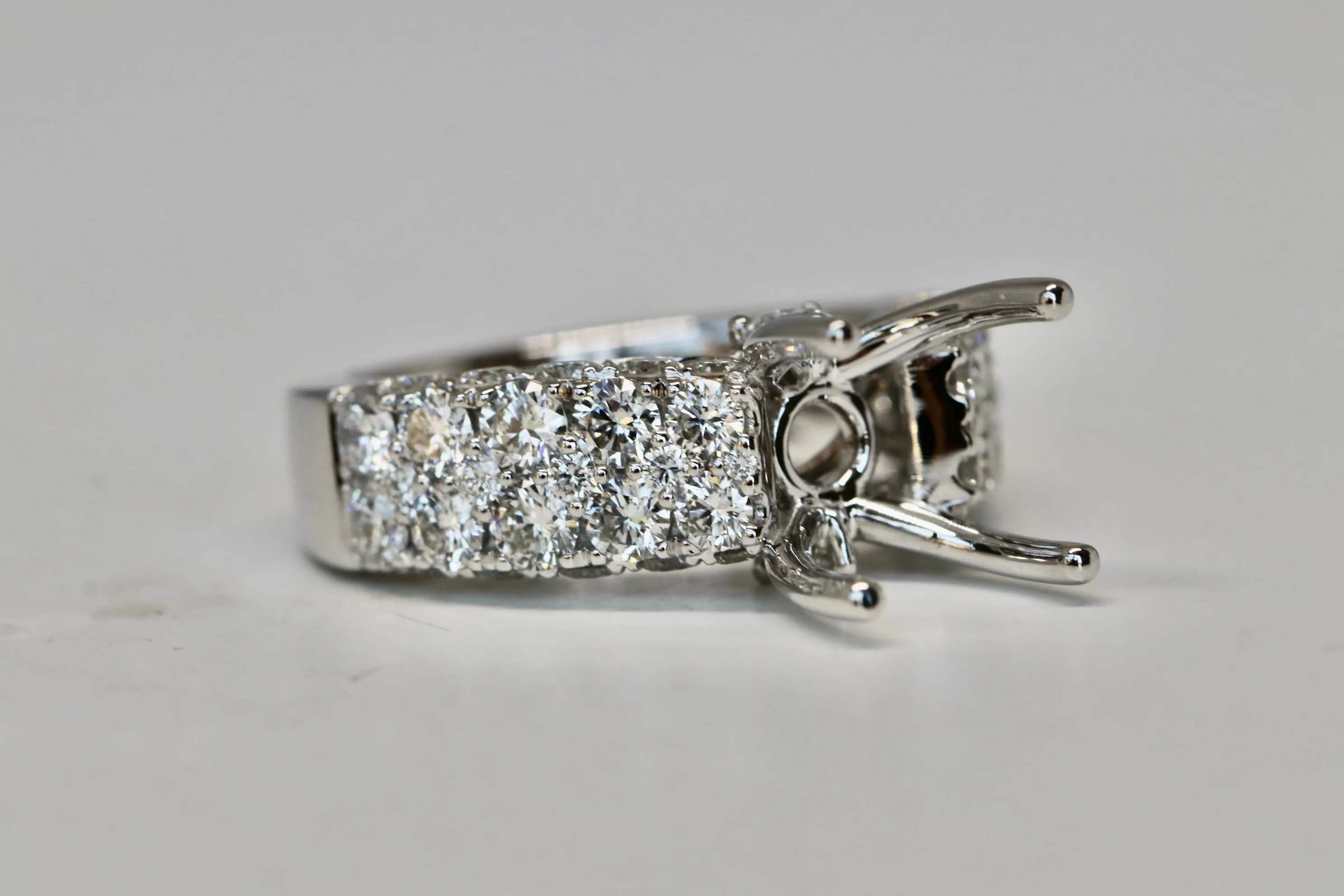 Wide Diamond All Around Diamond Engagement Ring