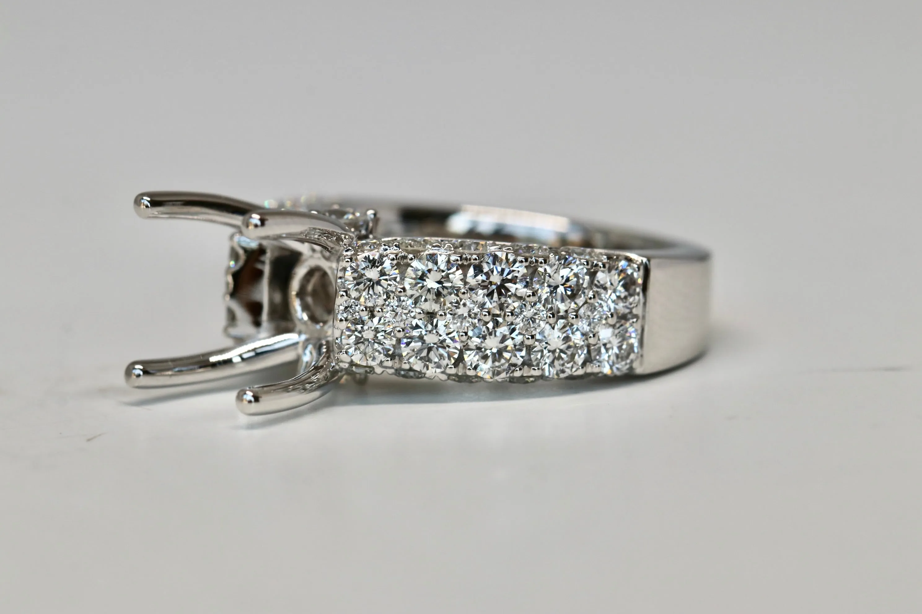 Wide Diamond All Around Diamond Engagement Ring