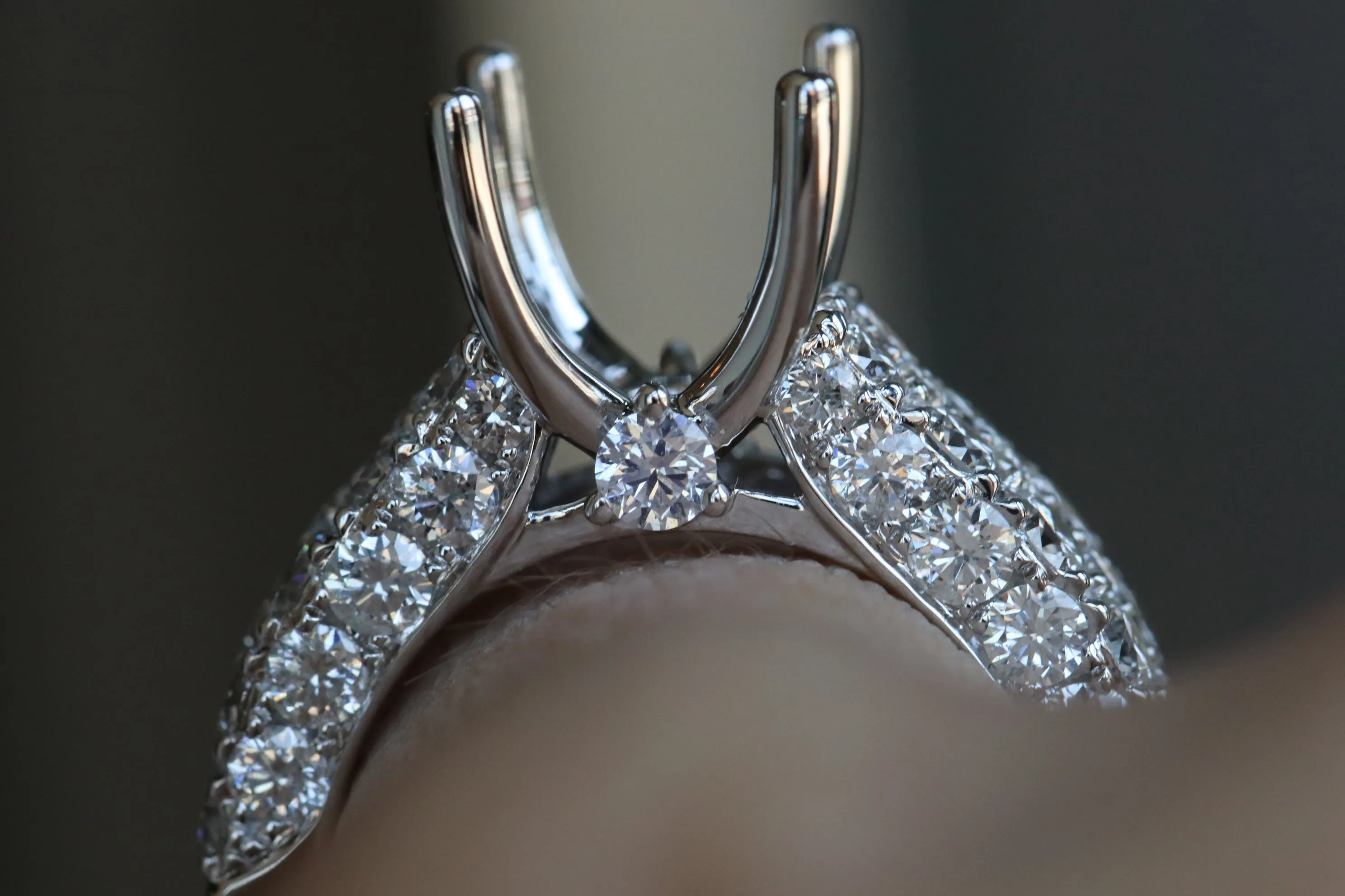 Wide Diamond All Around Diamond Engagement Ring