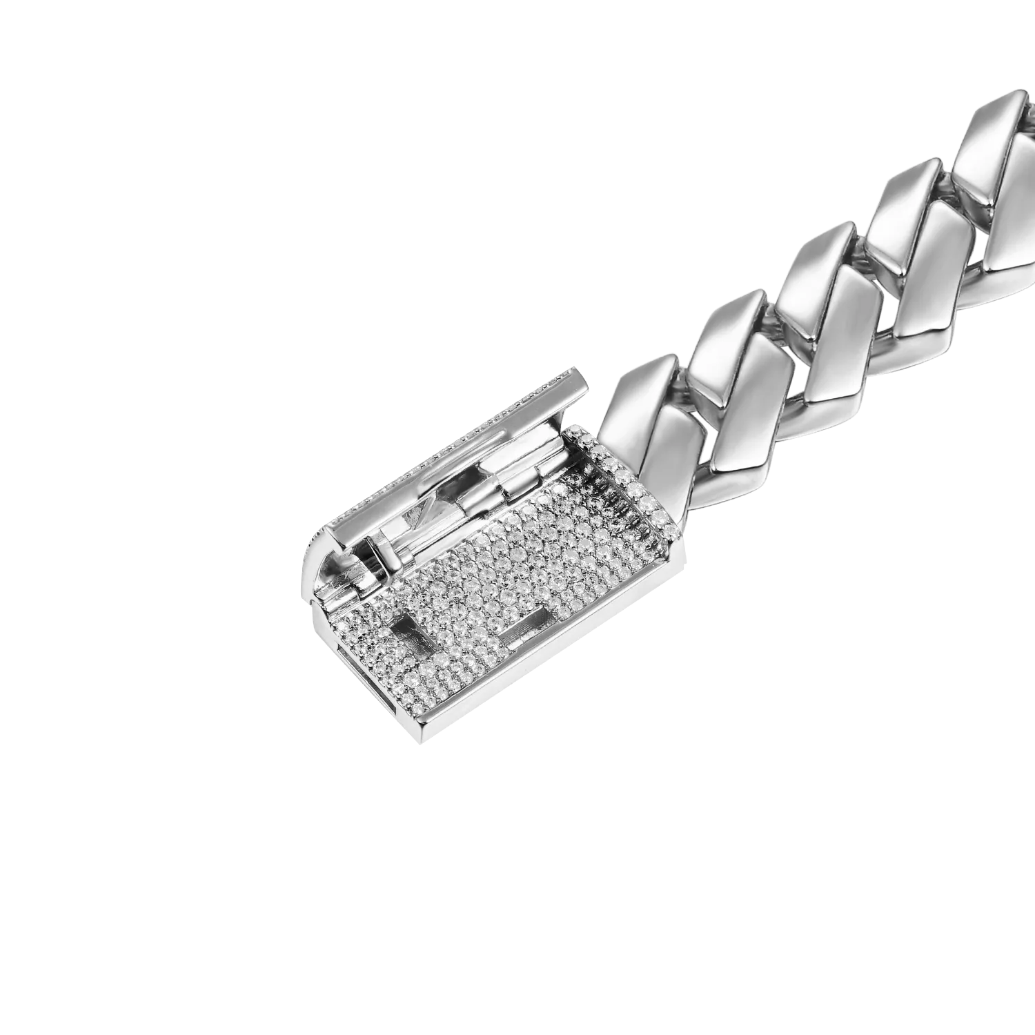Women's Plain Gold Prong Cuban Link Bracelet - 8mm