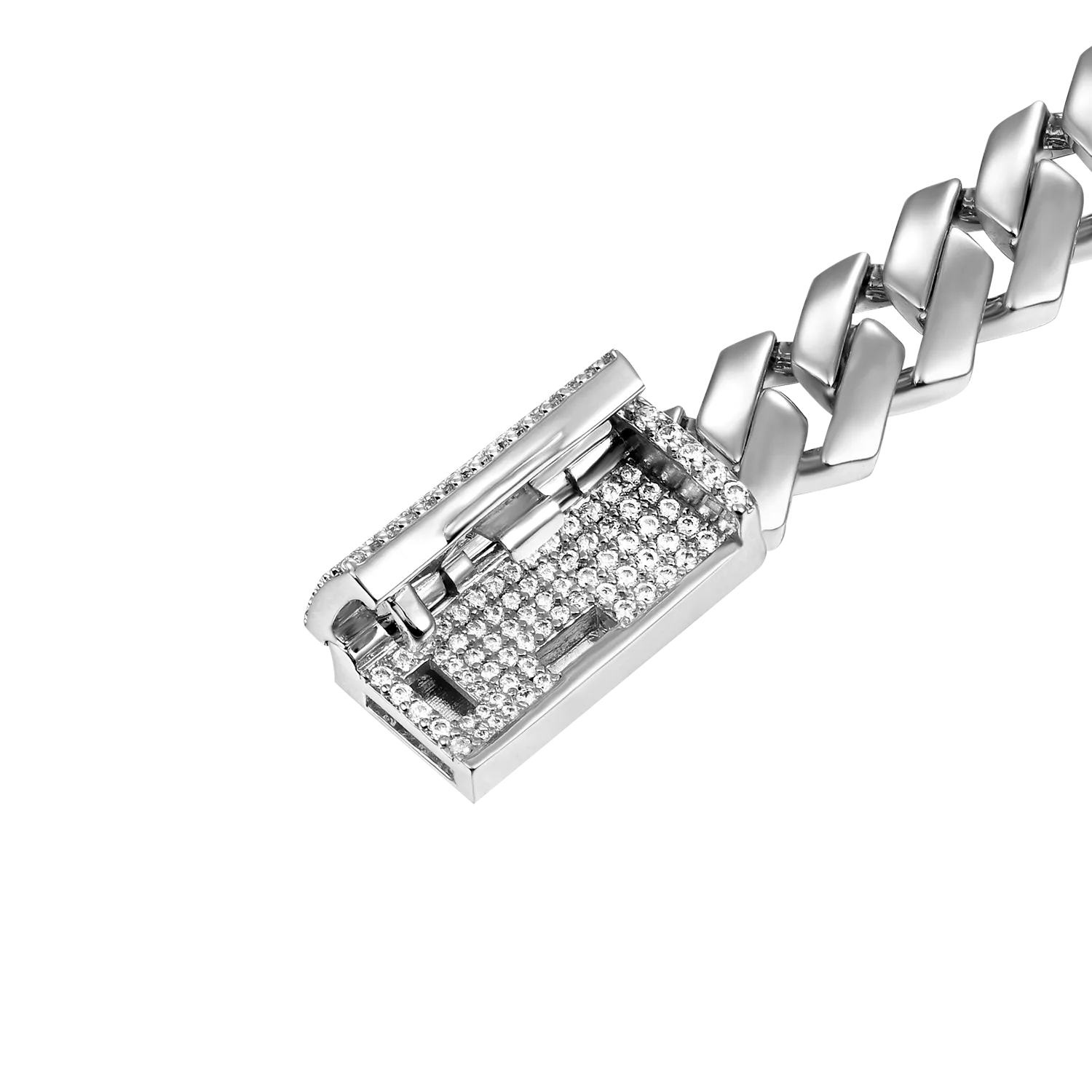 Women's Plain Gold Prong Cuban Link Bracelet - 8mm