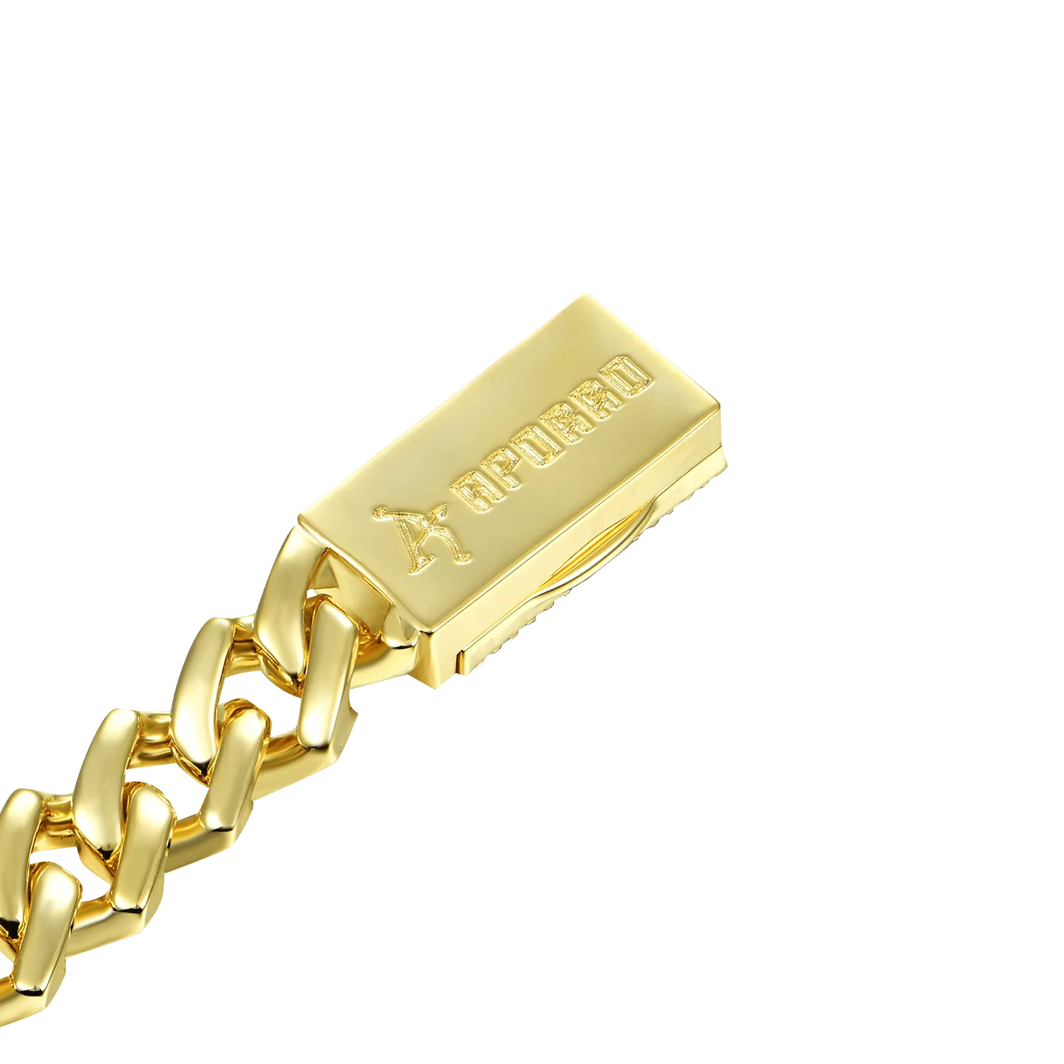Women's Plain Gold Prong Cuban Link Bracelet - 8mm