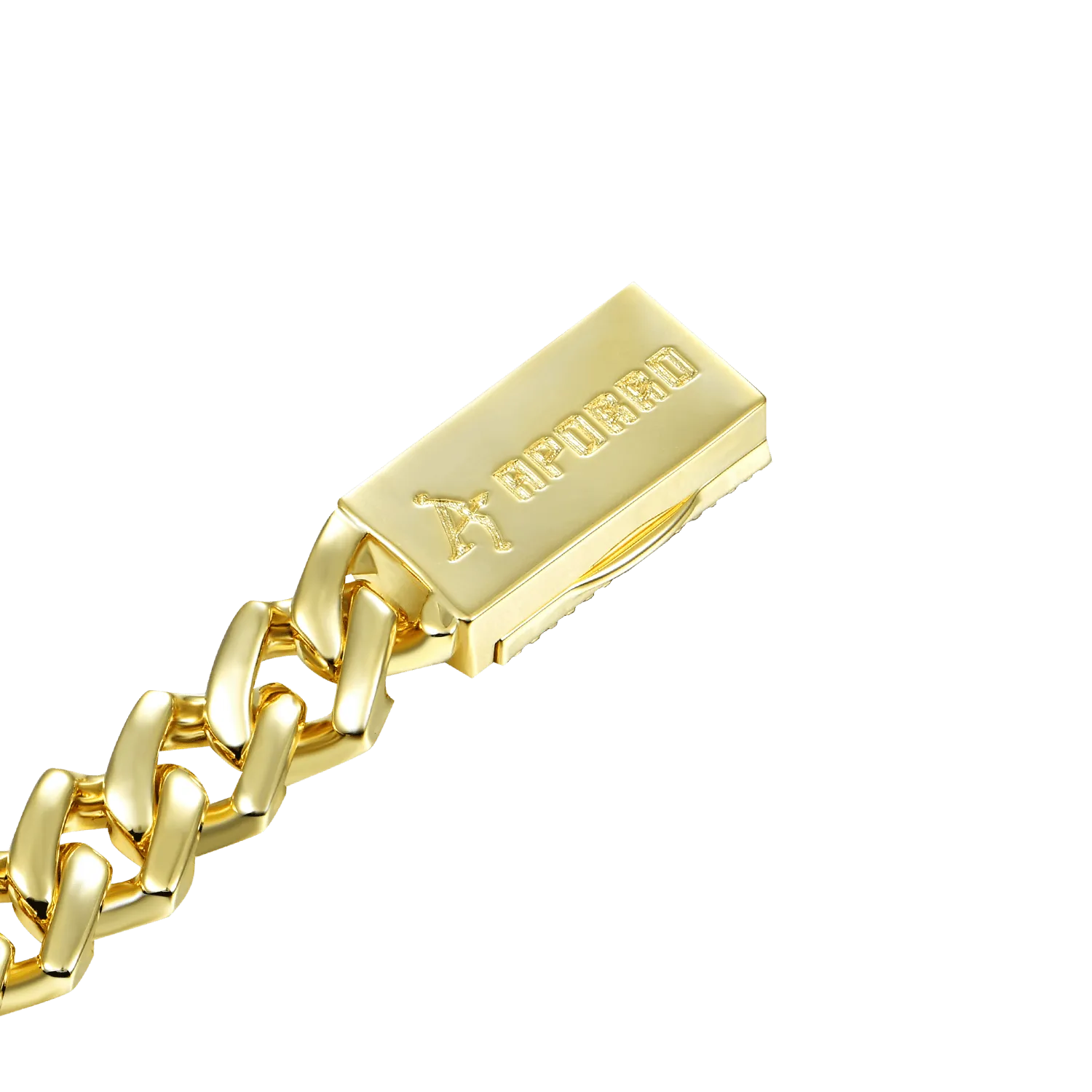 Women's Plain Gold Prong Cuban Link Bracelet - 8mm