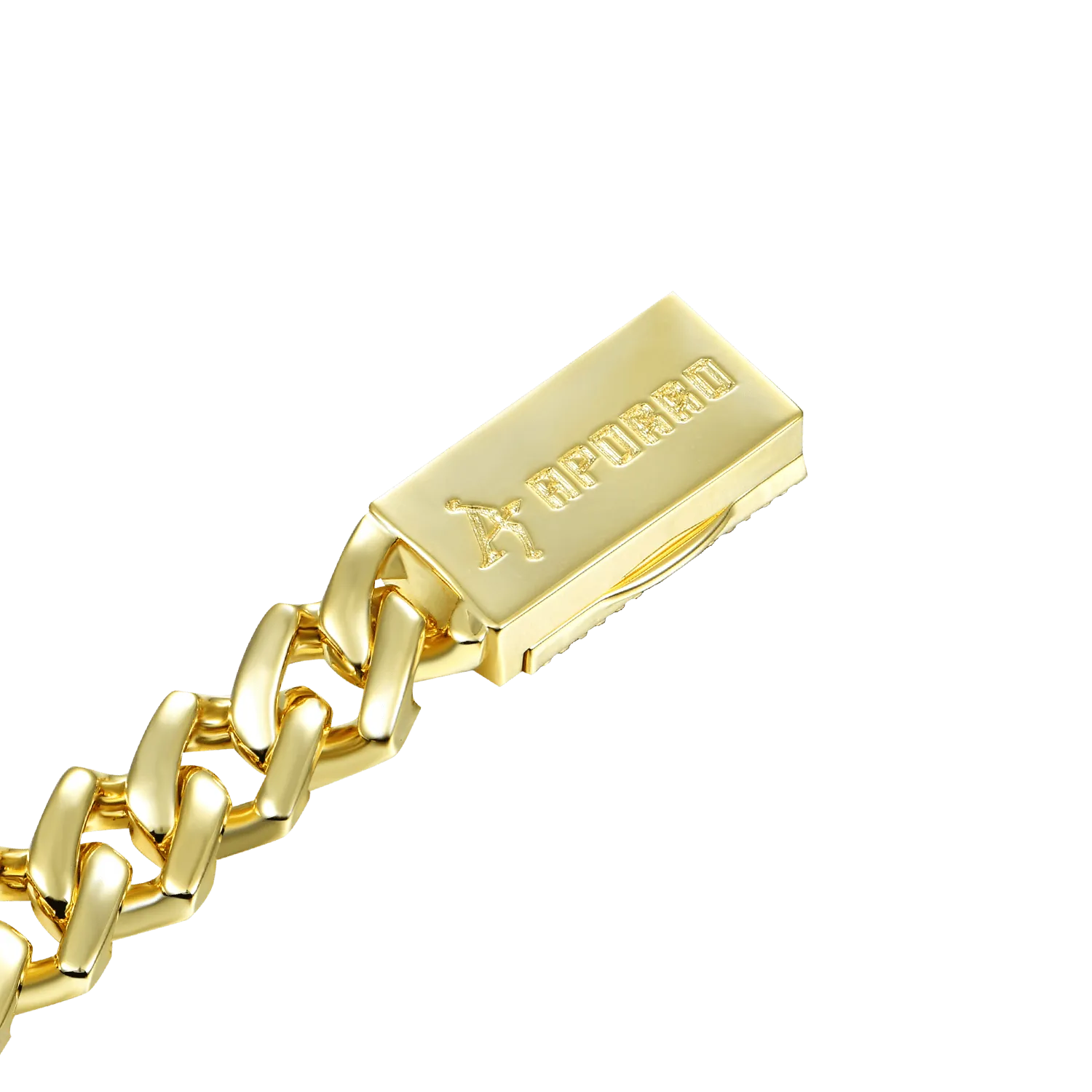 Women's Plain Gold Prong Cuban Link Bracelet - 8mm