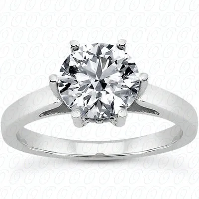 Women's Round Center Cut Diamond Six Prong Diamond Engagement Ring Setting-ENR8932