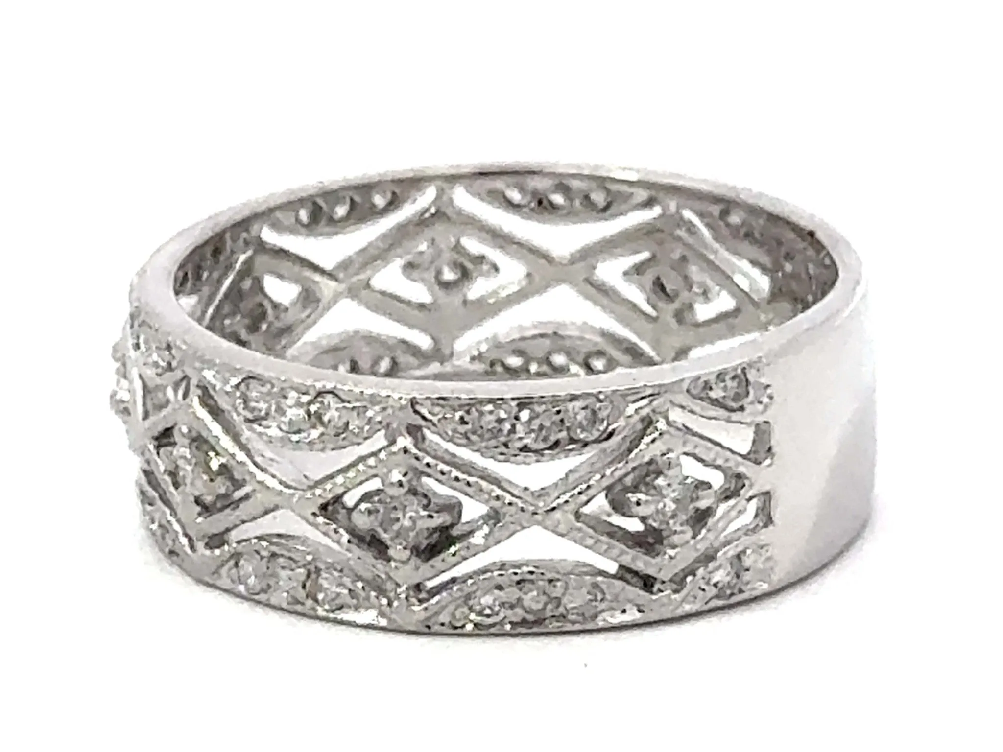 XOXO Diamond Band Cutout Ring 18k White Gold
