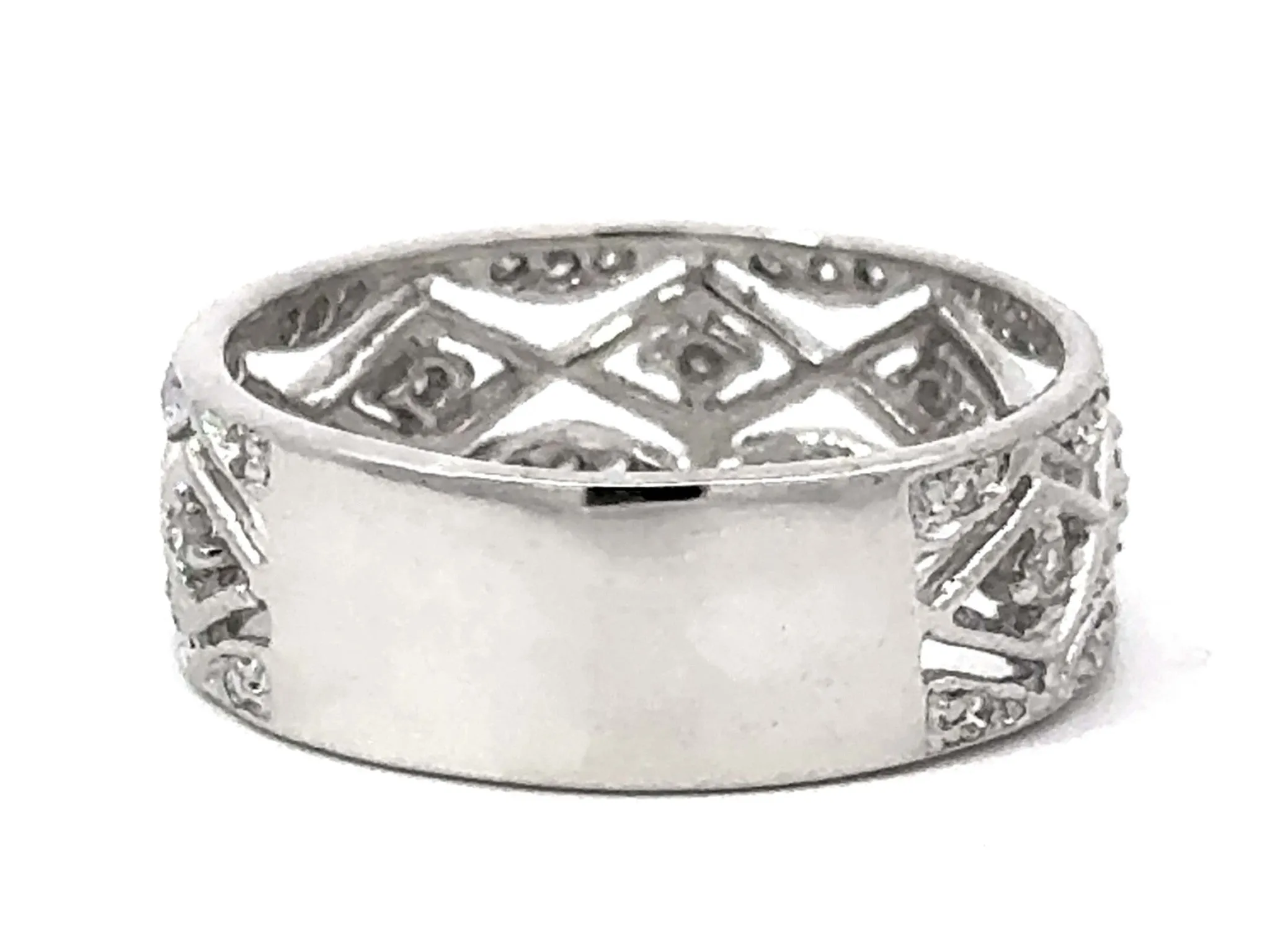 XOXO Diamond Band Cutout Ring 18k White Gold