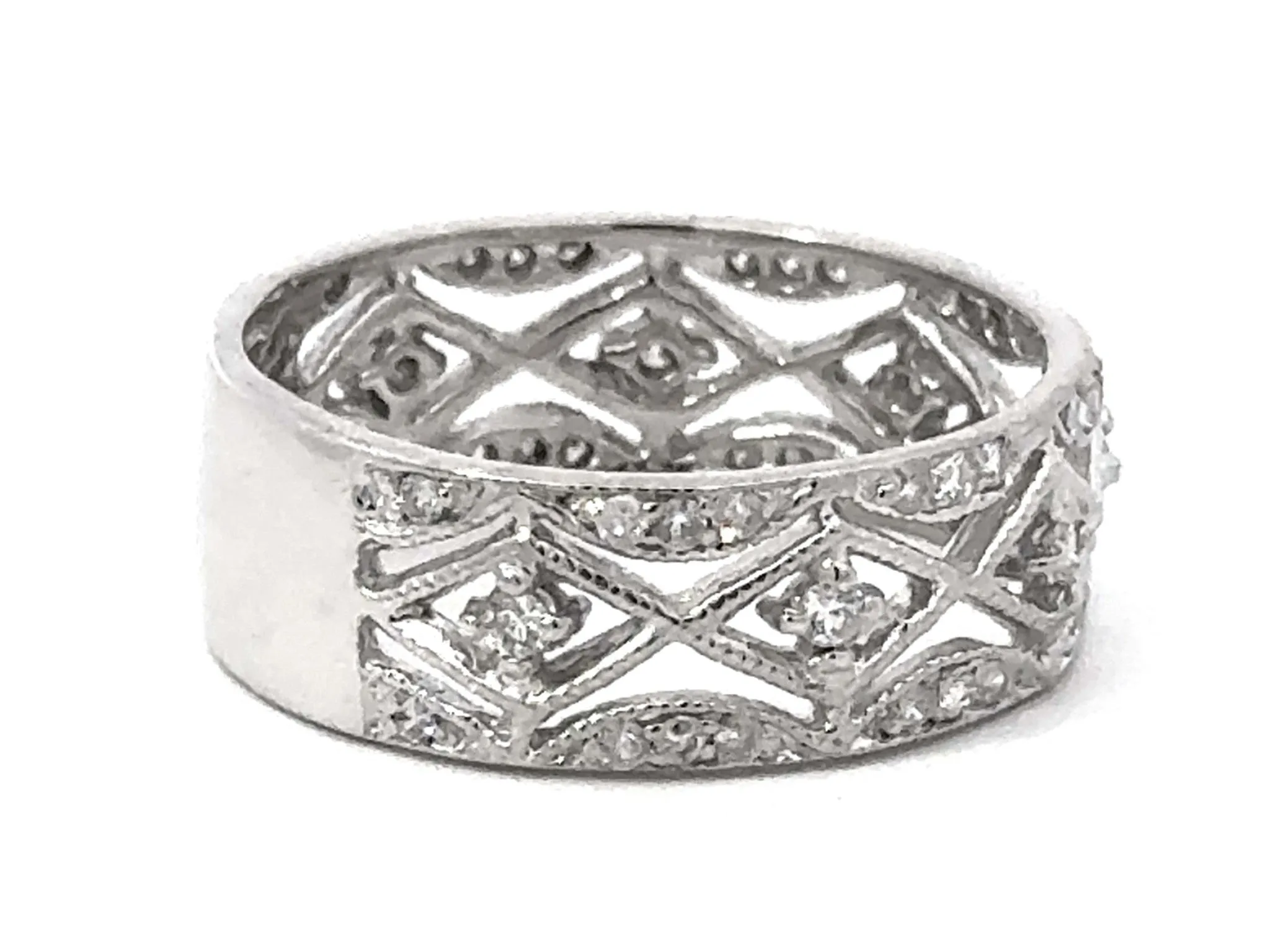 XOXO Diamond Band Cutout Ring 18k White Gold
