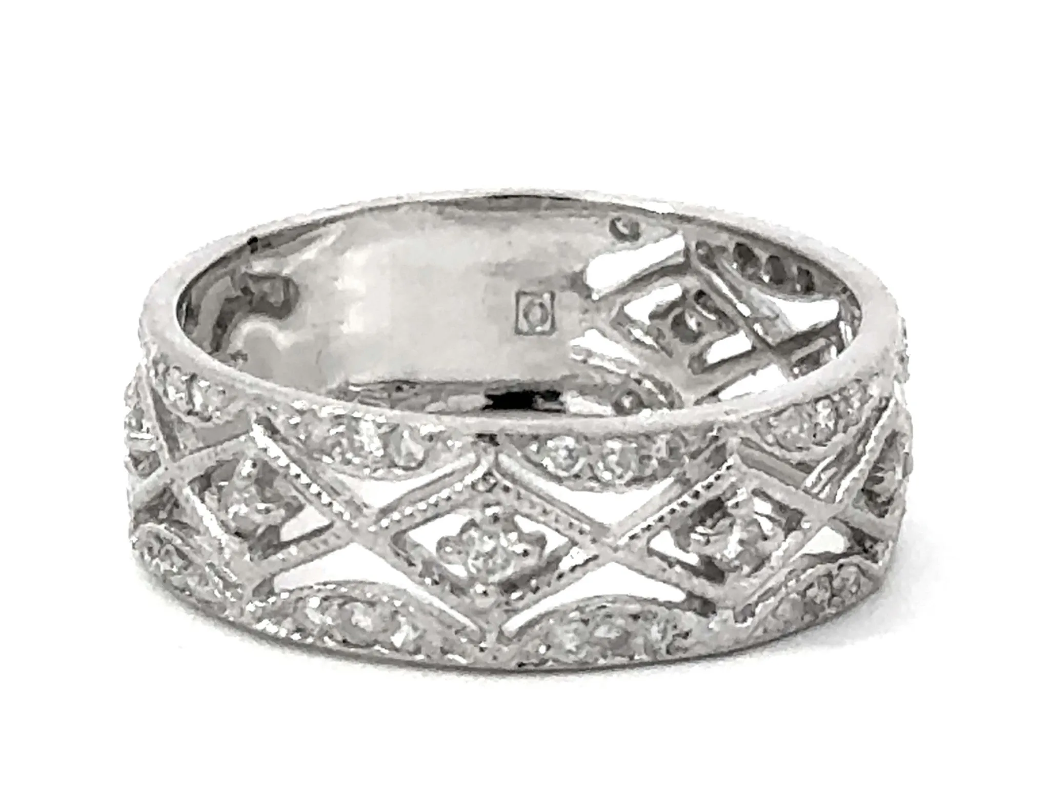 XOXO Diamond Band Cutout Ring 18k White Gold