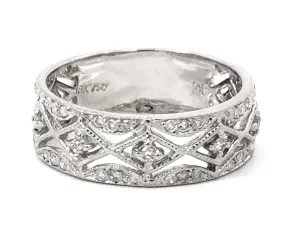 XOXO Diamond Band Cutout Ring 18k White Gold