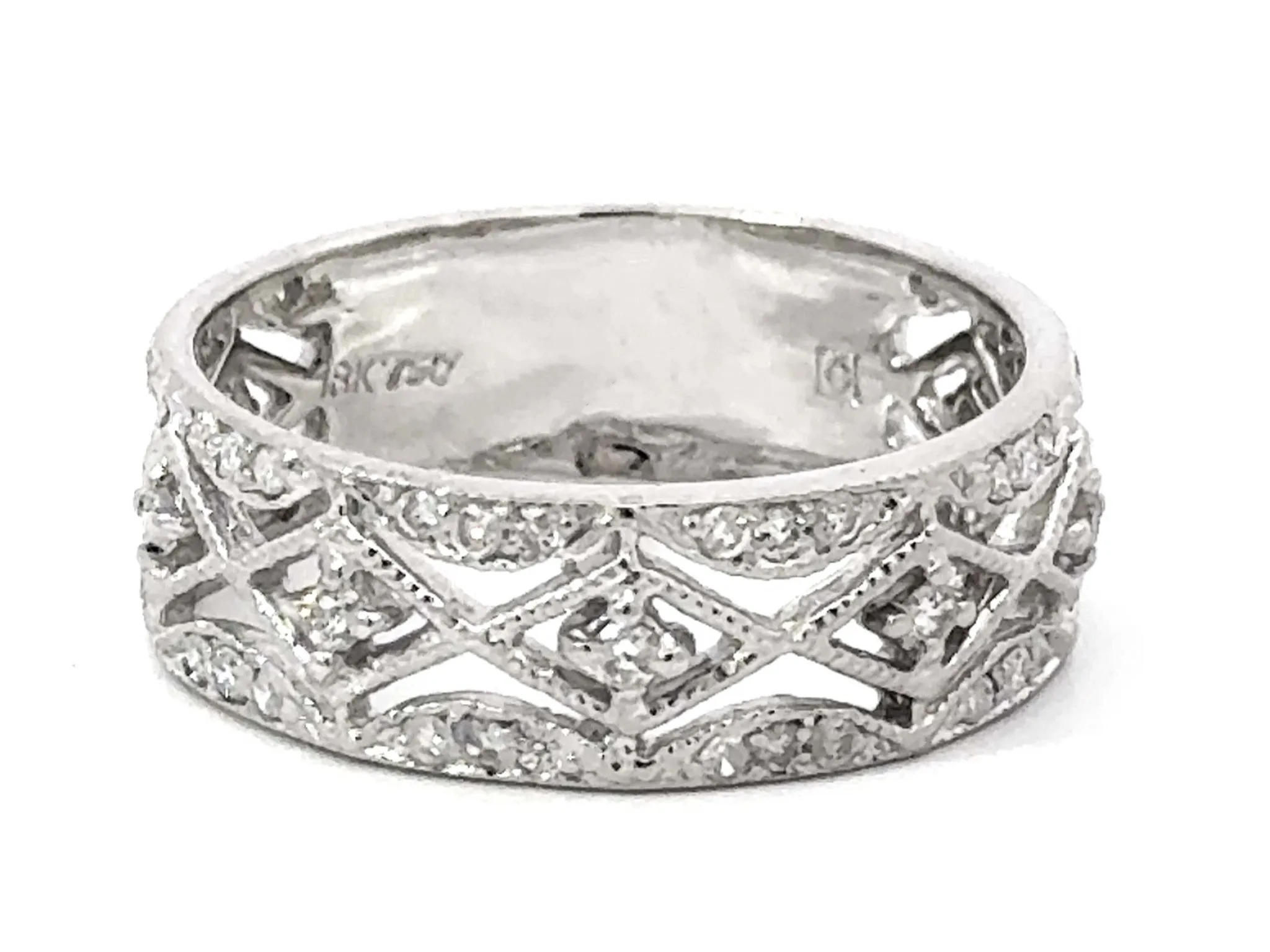 XOXO Diamond Band Cutout Ring 18k White Gold